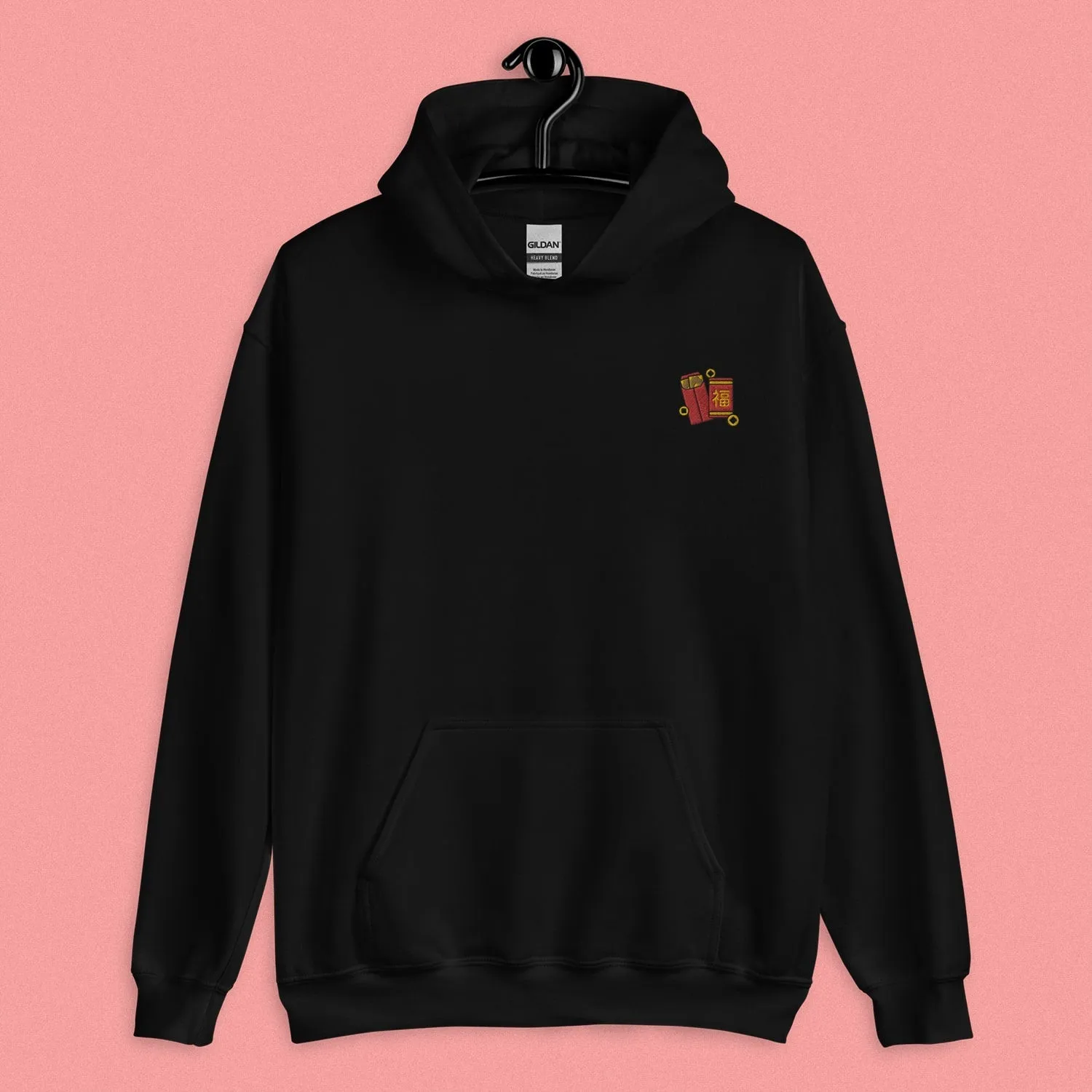 Red Envelope Embroidered Hoodie