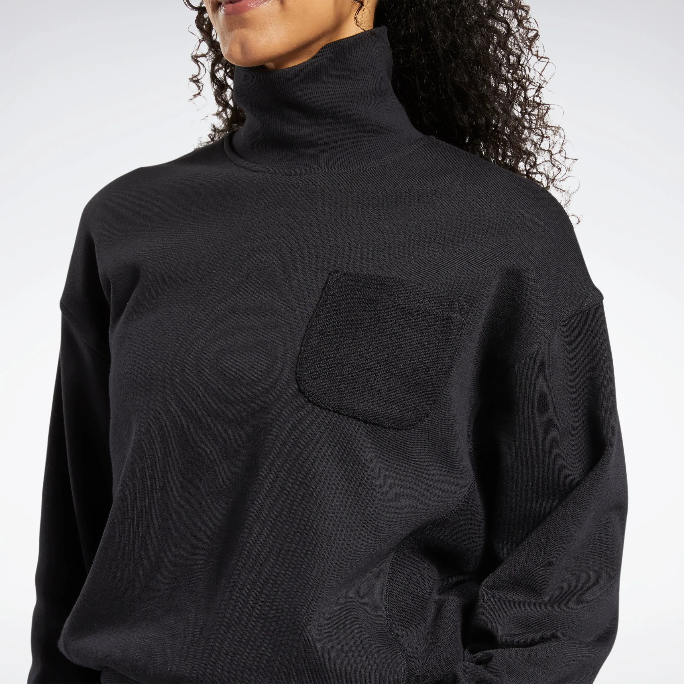 Reebok Apparel Women Classics Cotton French Terry Sweatshirt Black