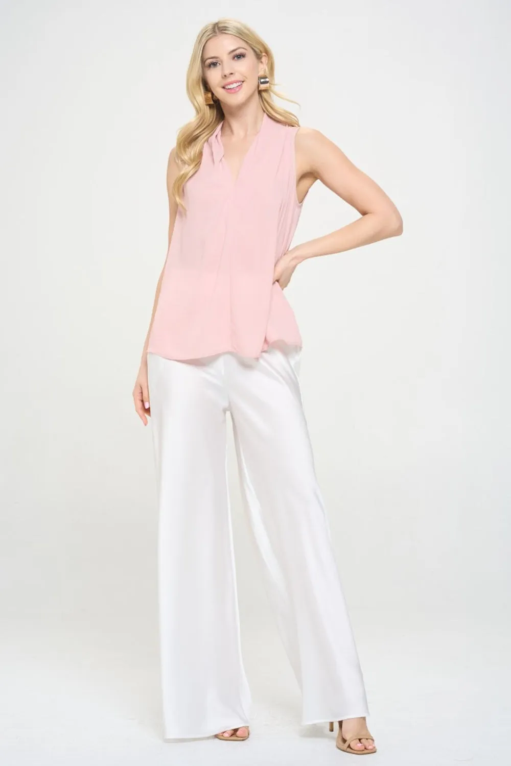 RENEE C  V-Neck Sleeveless Top