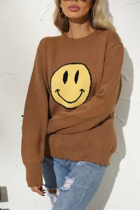 Round Neck Smile Sweater