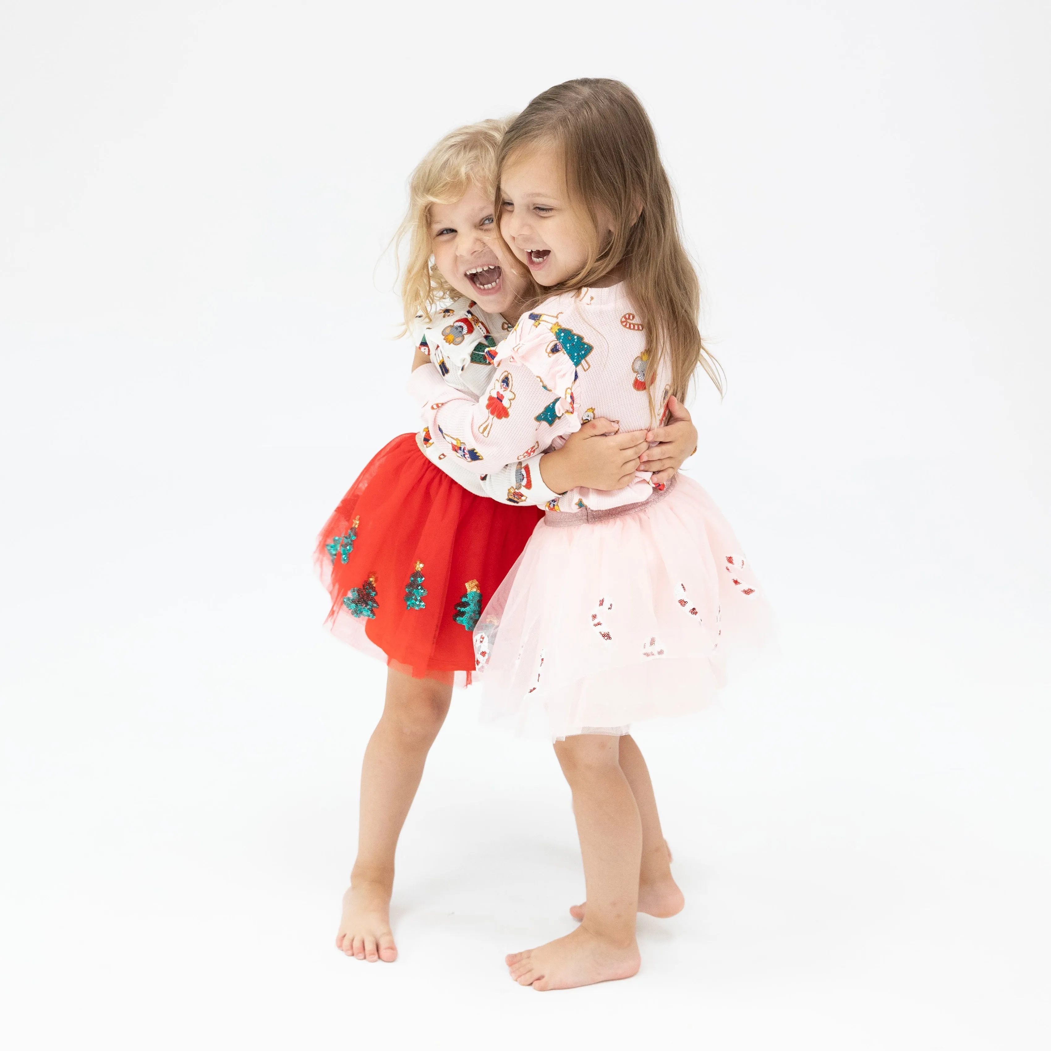 Ruffle Shoulder Top & Tutu Skirt Set - Nutcracker Christmas Cookies