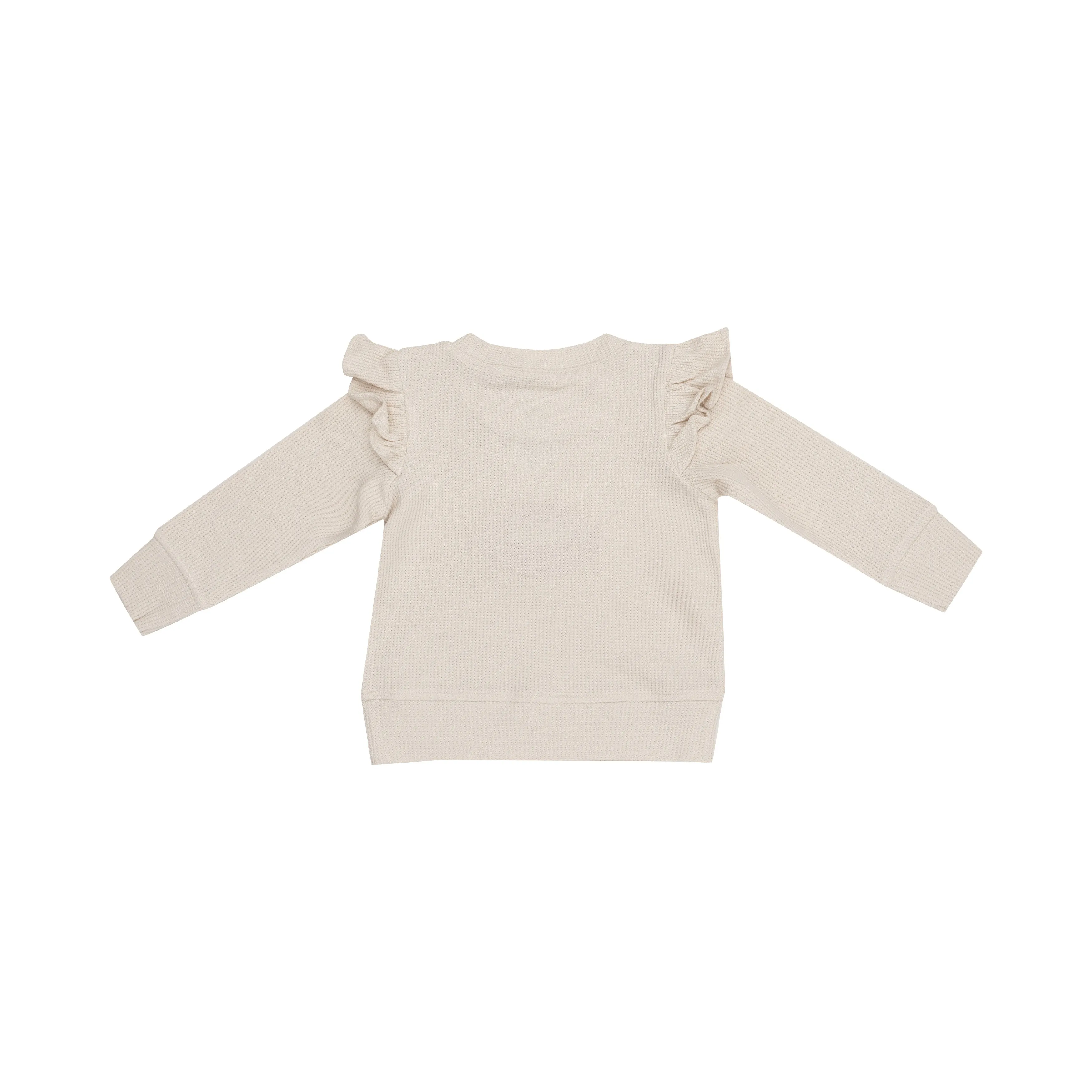 Ruffle Sweatshirt   Pink Bamboo Baby Bells - Footballs Waffle