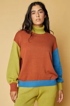 Rust Colorblock Sweater