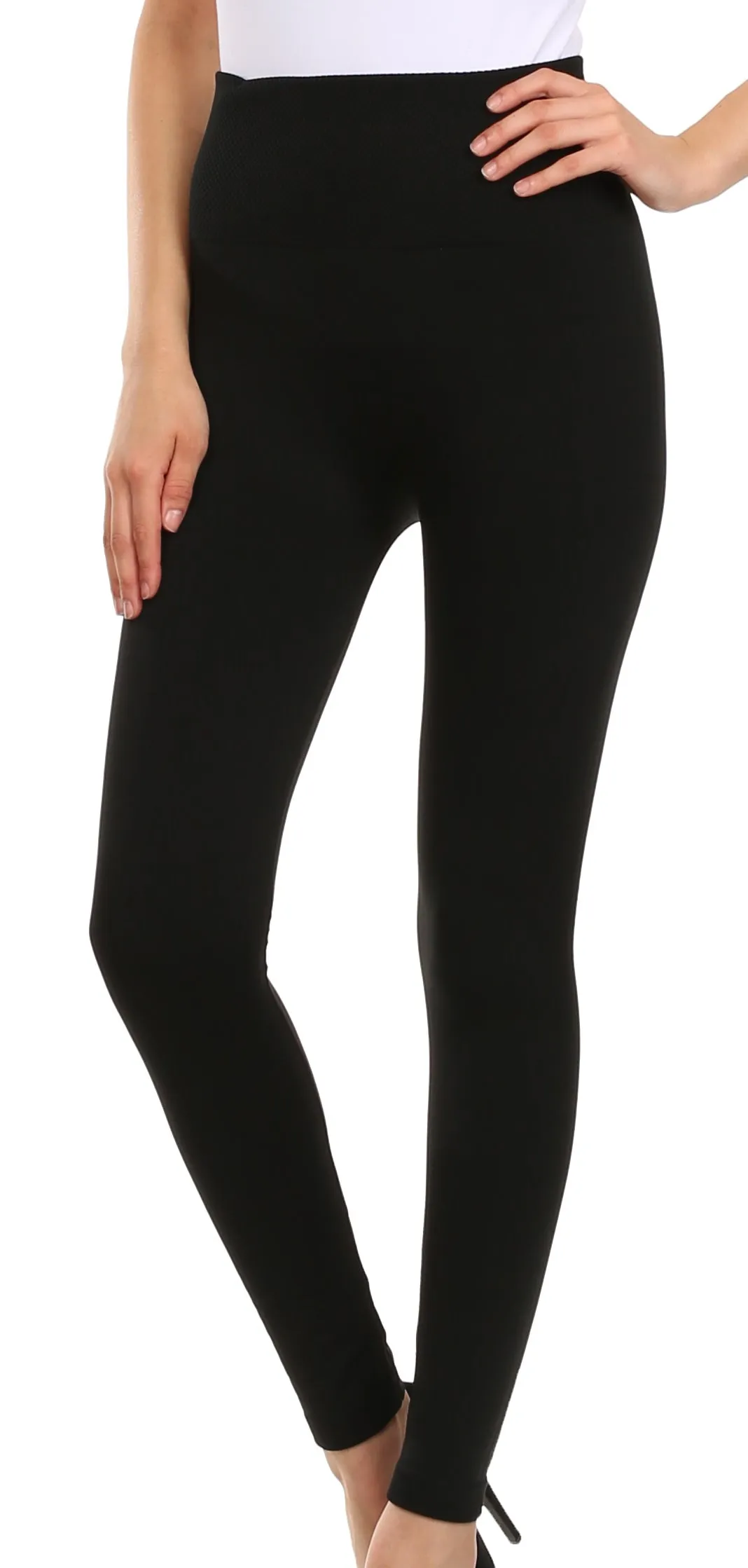 Sakkas Evelyn Textured High Waist Fleece Lined Leggings