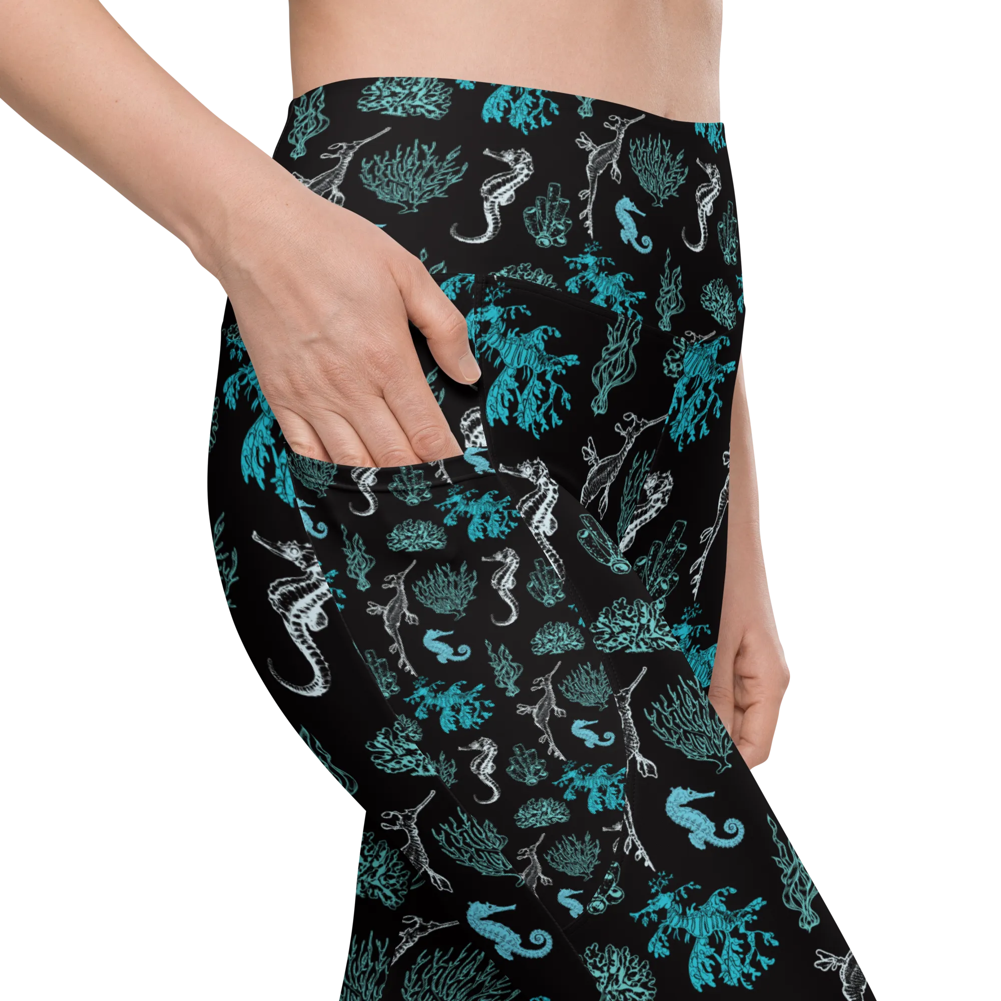 Salty Seahorse and Sea Dragon Pocket Leggings (XS - 6X)