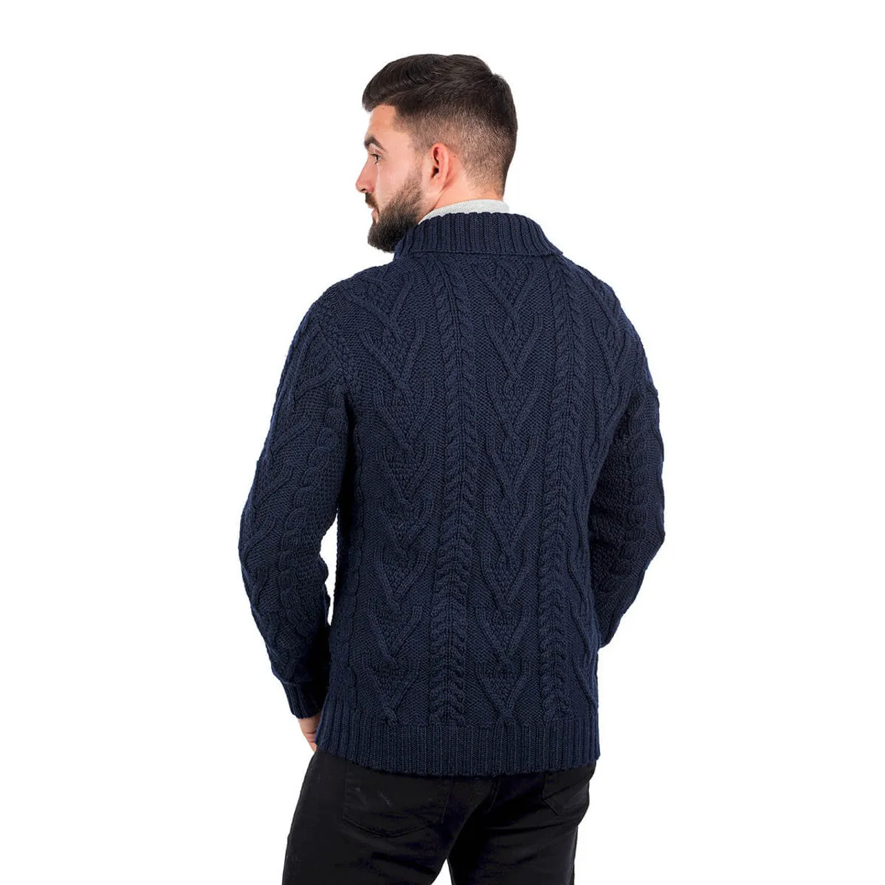 Shawl Collar Single Button Sweater