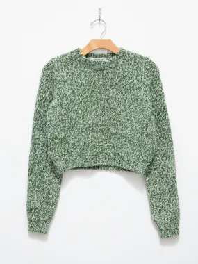 Silk Wool Camel Mix Knit Short P/O - Mix Green