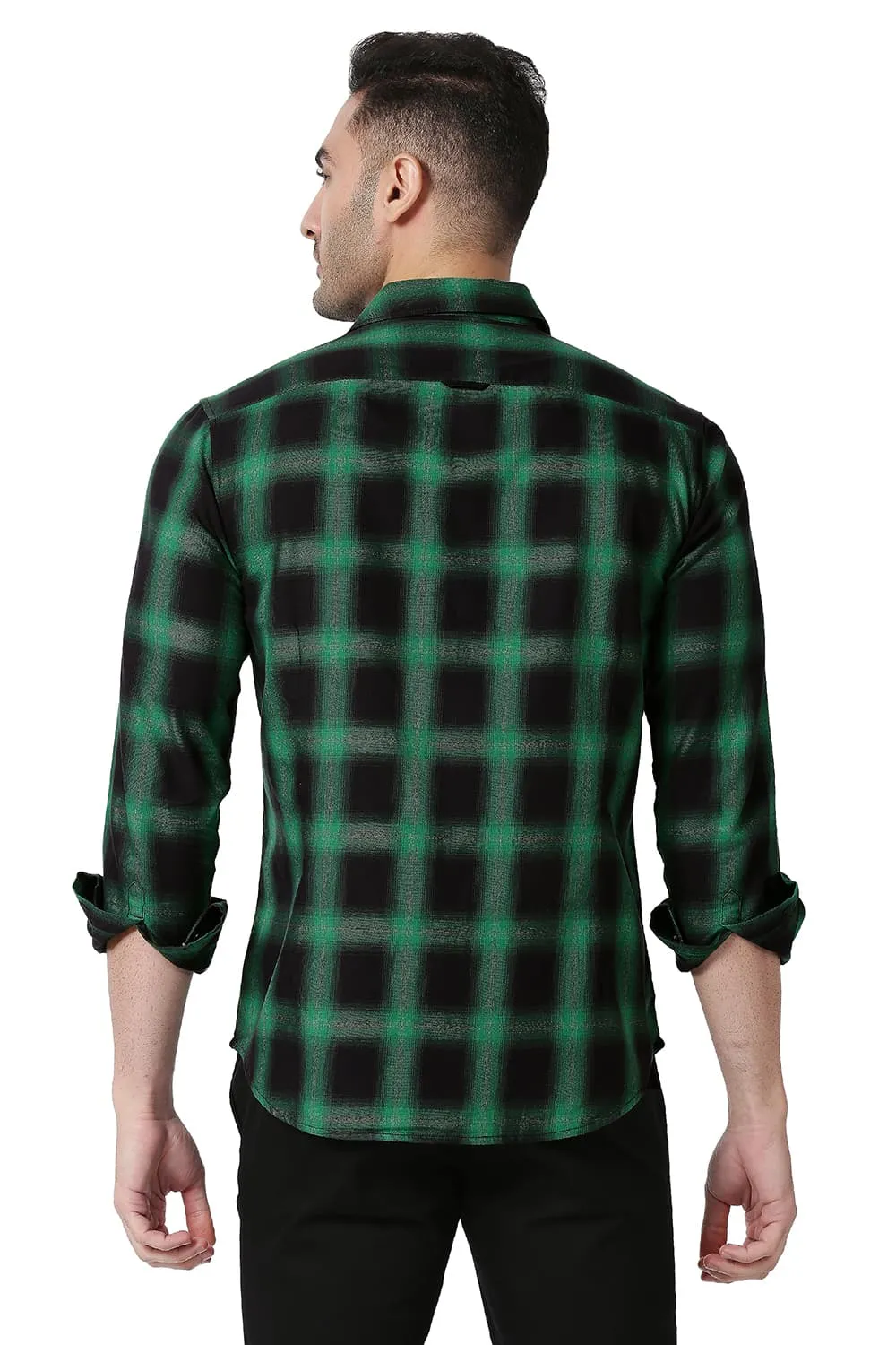 Slim Fit Cotton Grindle Checks Shirt