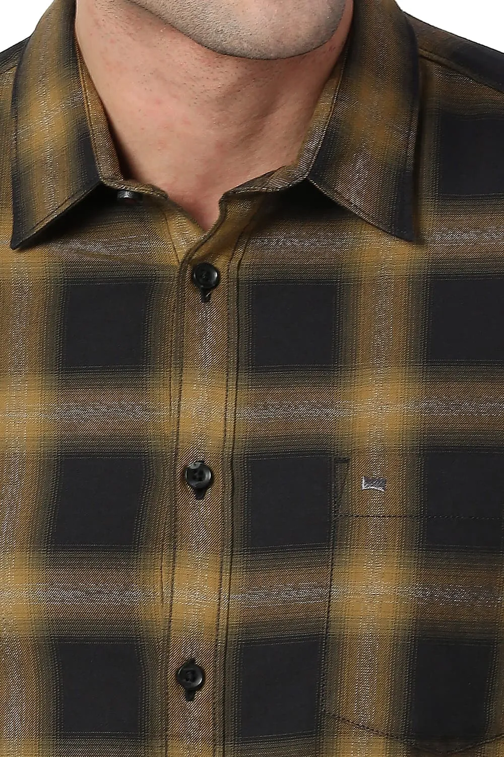 Slim Fit Cotton Grindle Checks Shirt