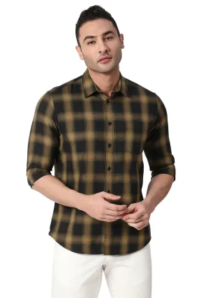 Slim Fit Cotton Grindle Checks Shirt