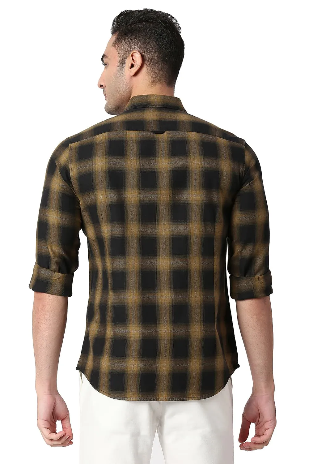 Slim Fit Cotton Grindle Checks Shirt