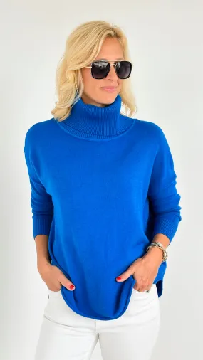 Slope & Style Italian Sweater- French Blue