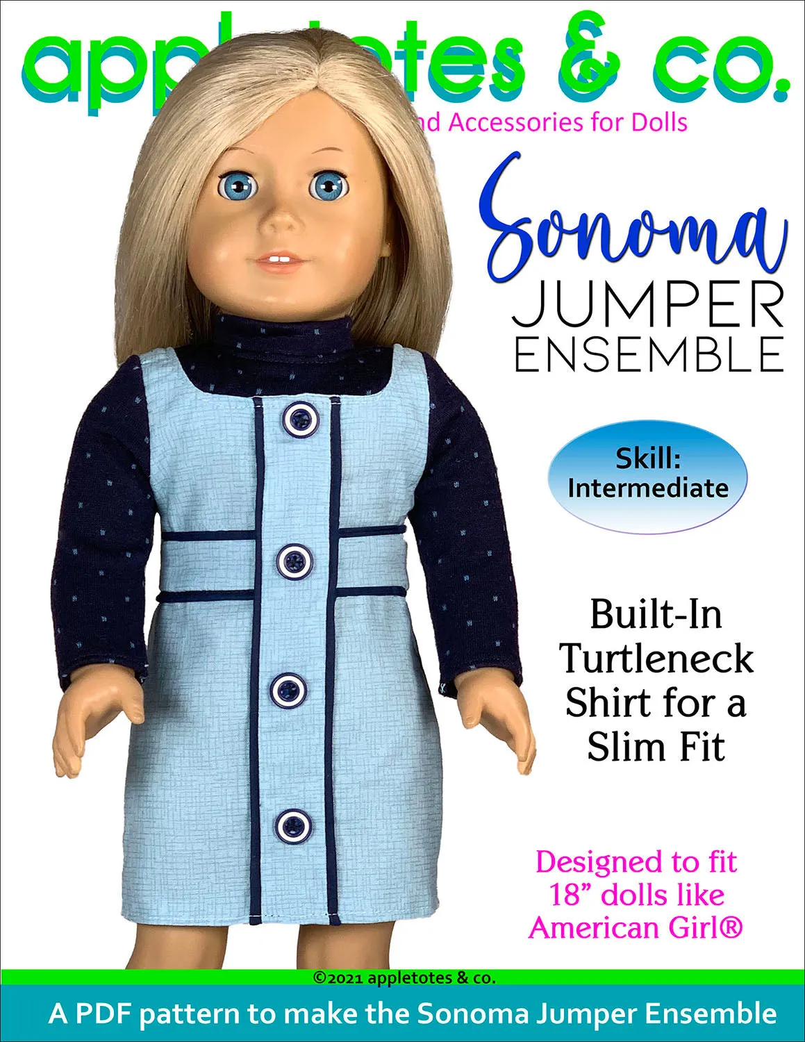 Sonoma Jumper Ensemble 18 Inch Doll Sewing Pattern