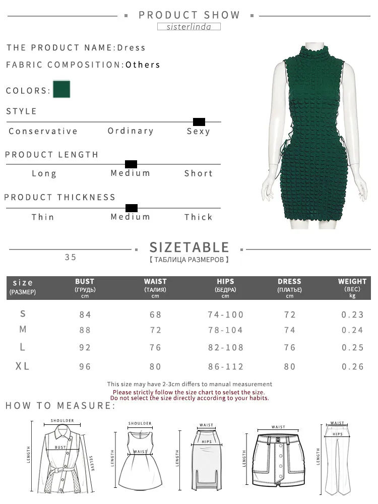 Stacked Plaid Bandage Hollow Y2K Dress Sleeveless Turtleneck String Bodycon Party Clubwear Outfits