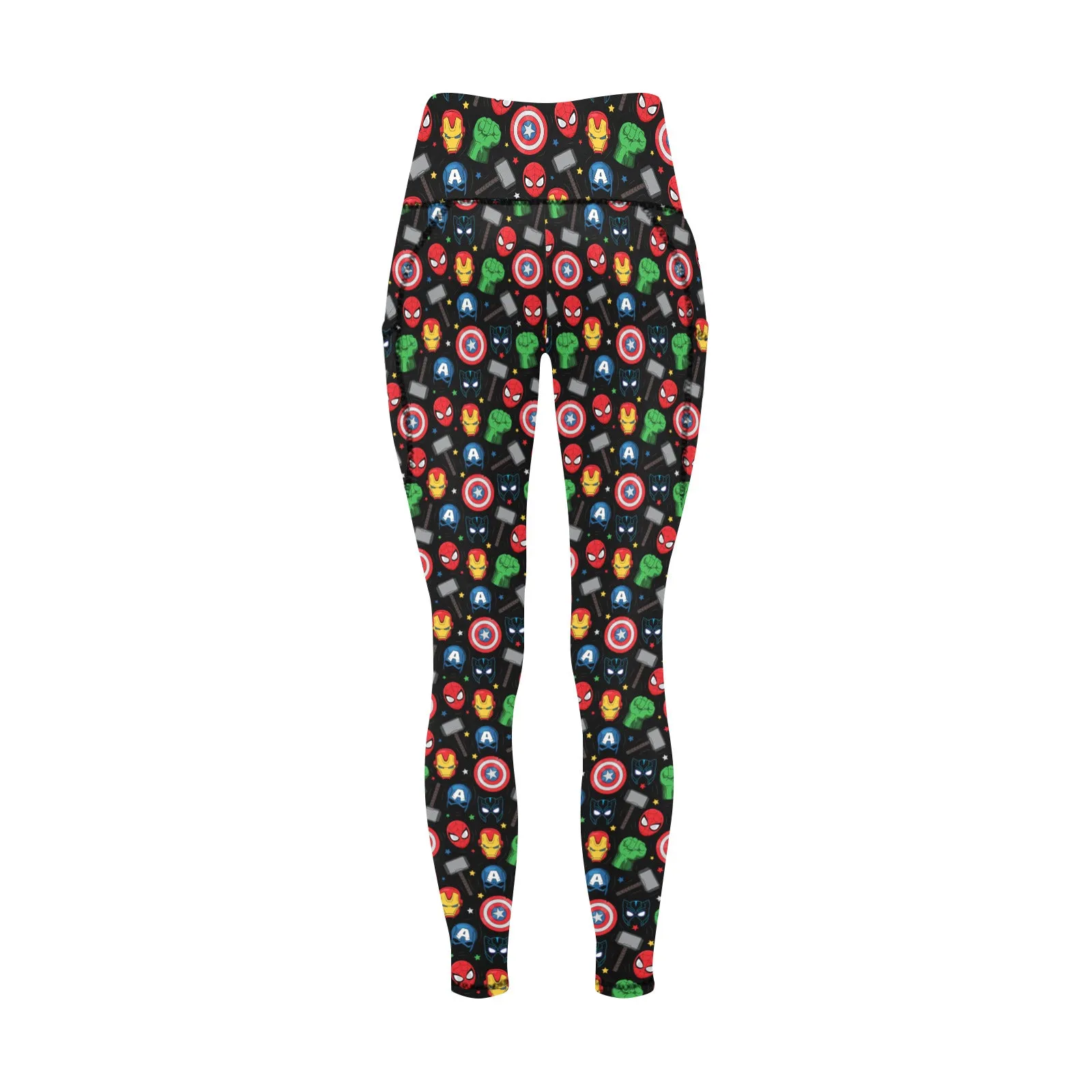 Super Heroes Women's Athletic Leggings With Pockets