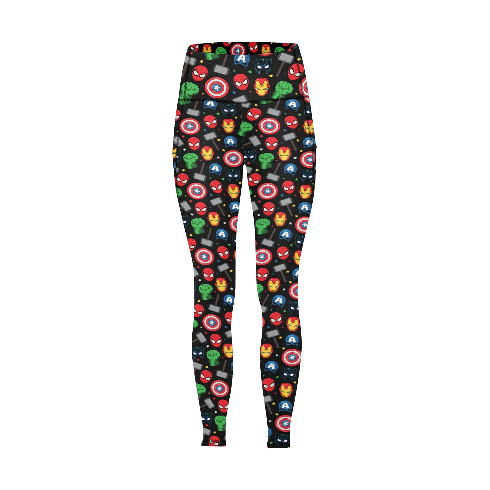 Super Heroes Women's Athletic Leggings With Pockets