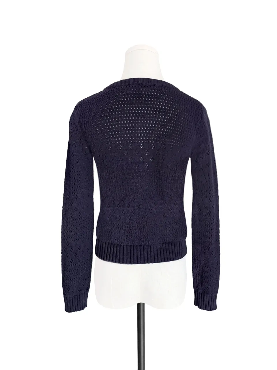 Surprise Sale! Purplish Grey Mixed Stitches Cotton Blend Crop Sweater