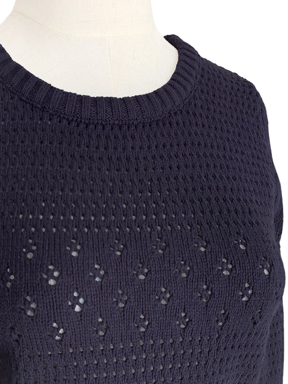 Surprise Sale! Purplish Grey Mixed Stitches Cotton Blend Crop Sweater