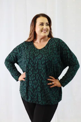 Tanya Leopard Print Top in Green