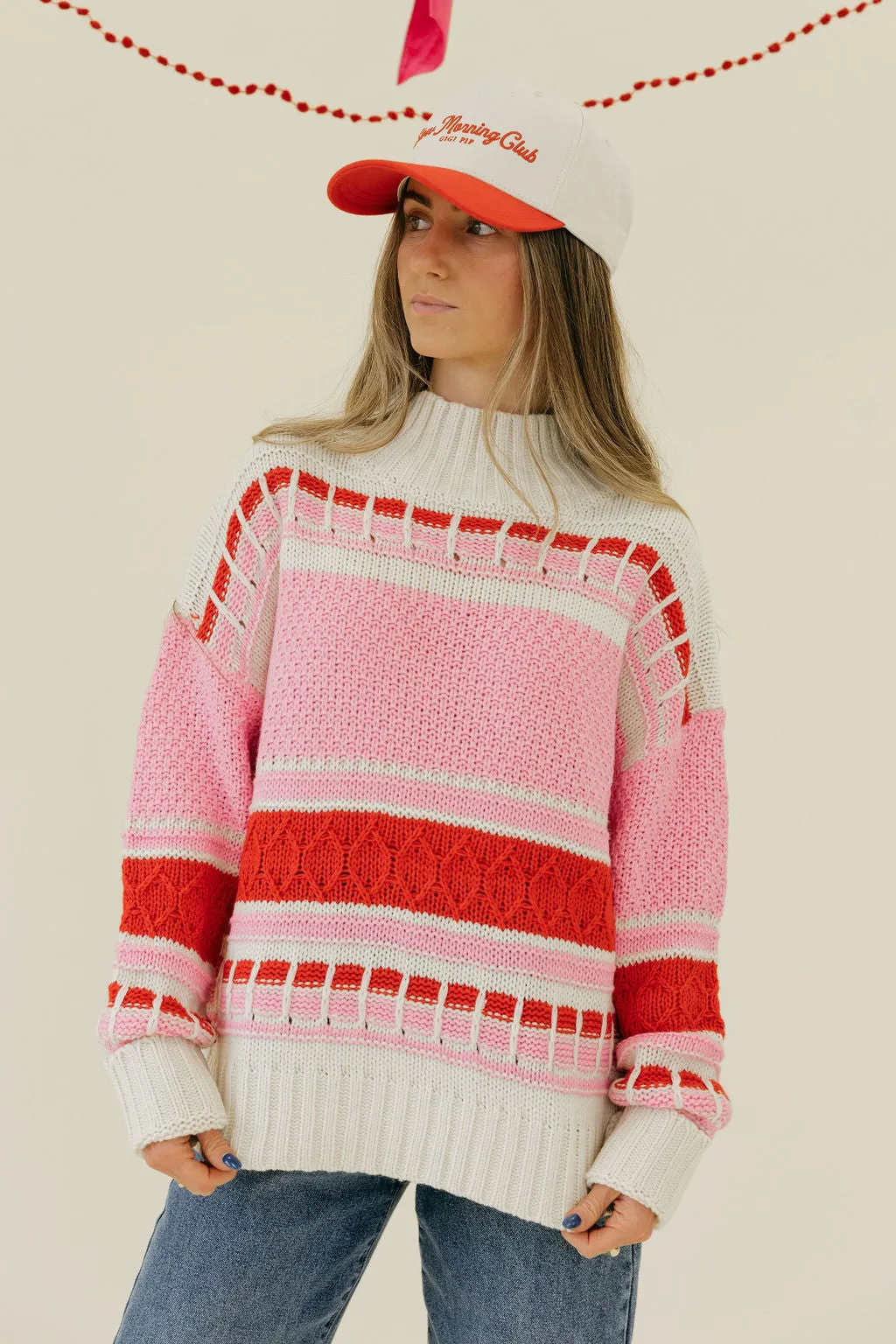 Taylee Sweater-Pink Multi