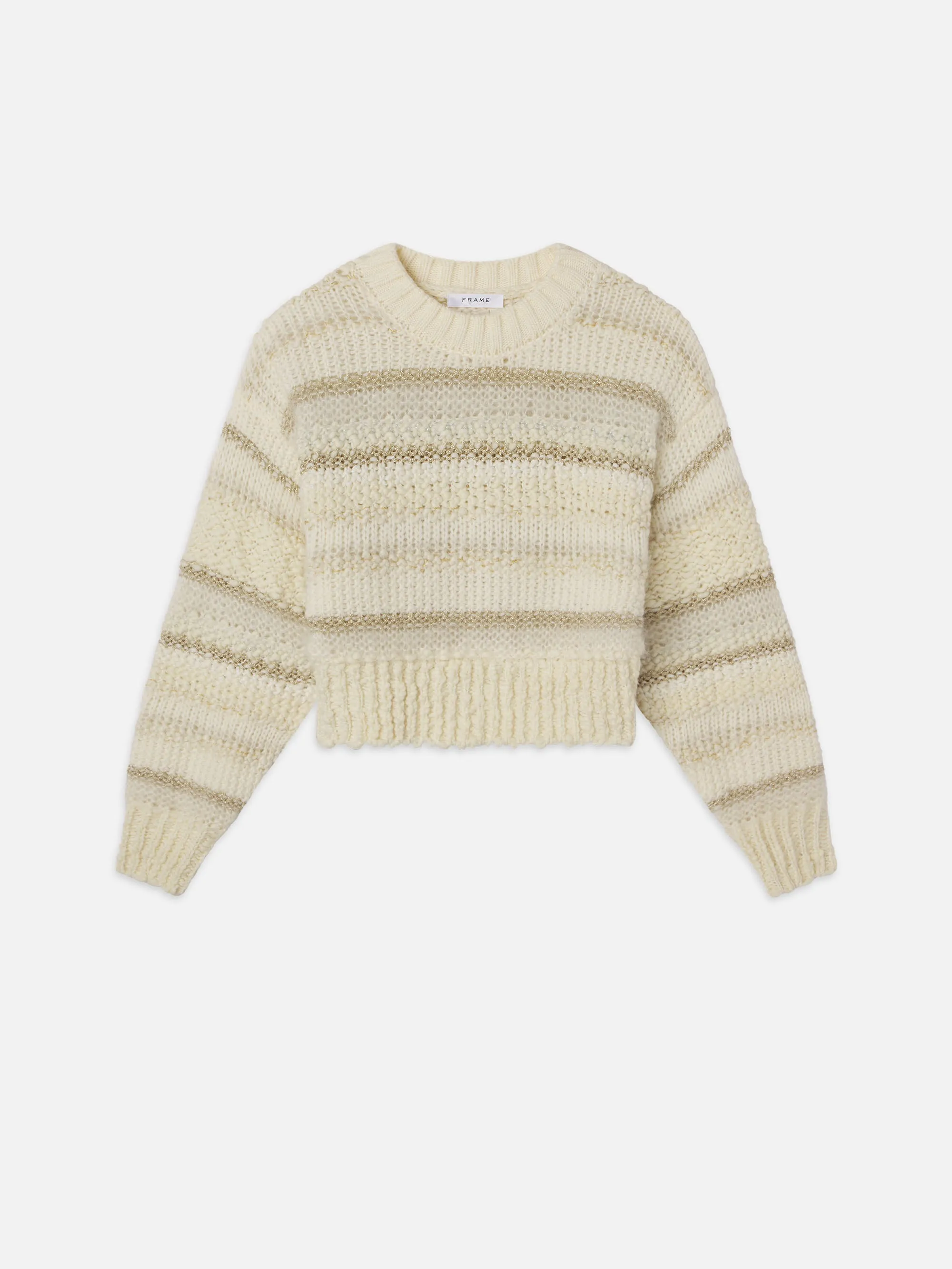 Textured Stripe Sweater -- Cream Multi