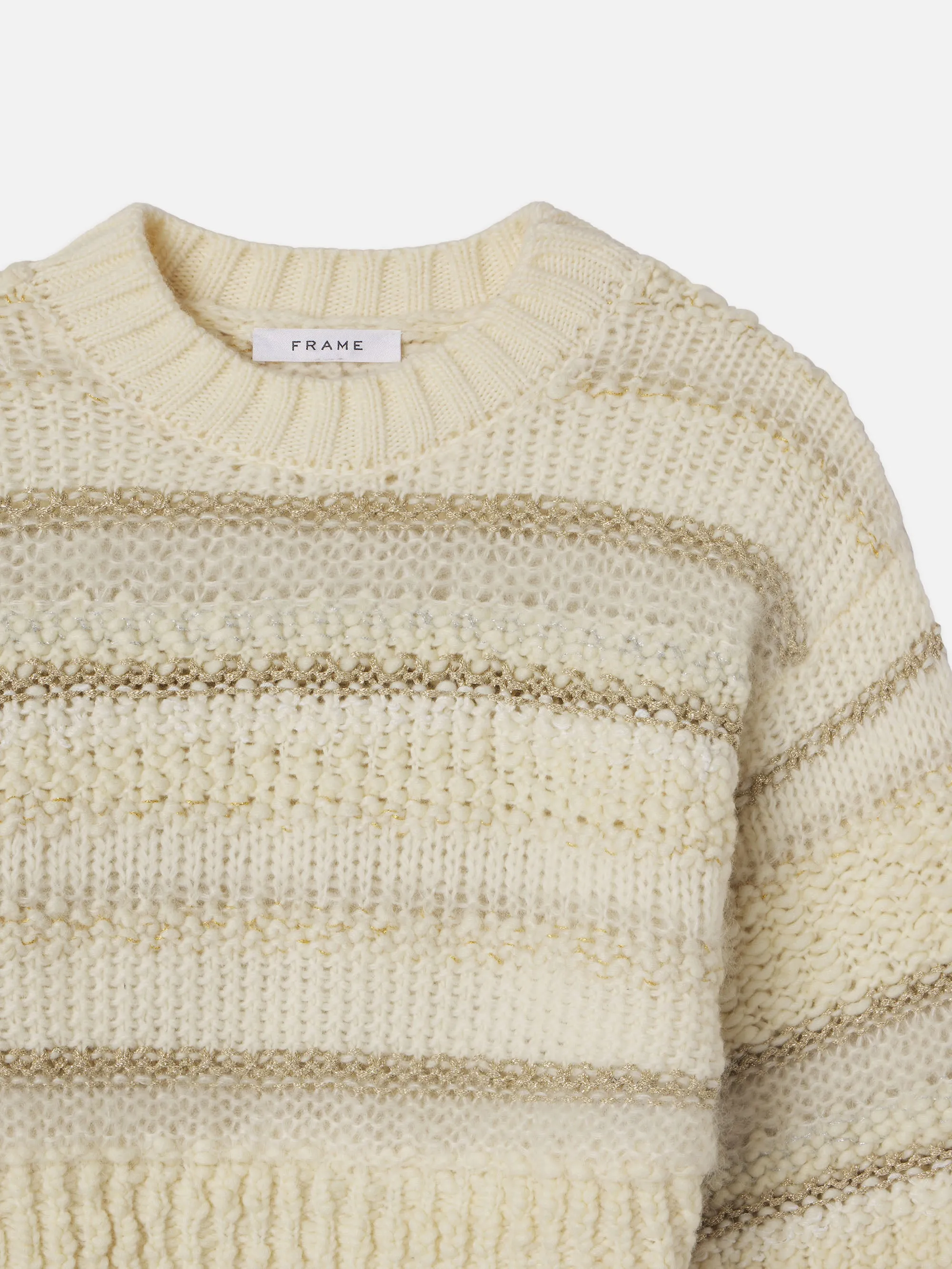 Textured Stripe Sweater -- Cream Multi