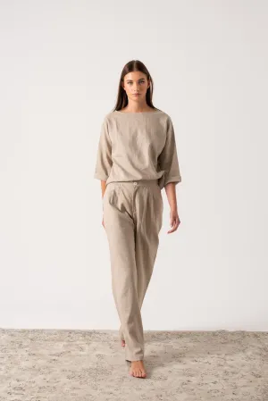 Thalia Linen Trouser Oatmeal