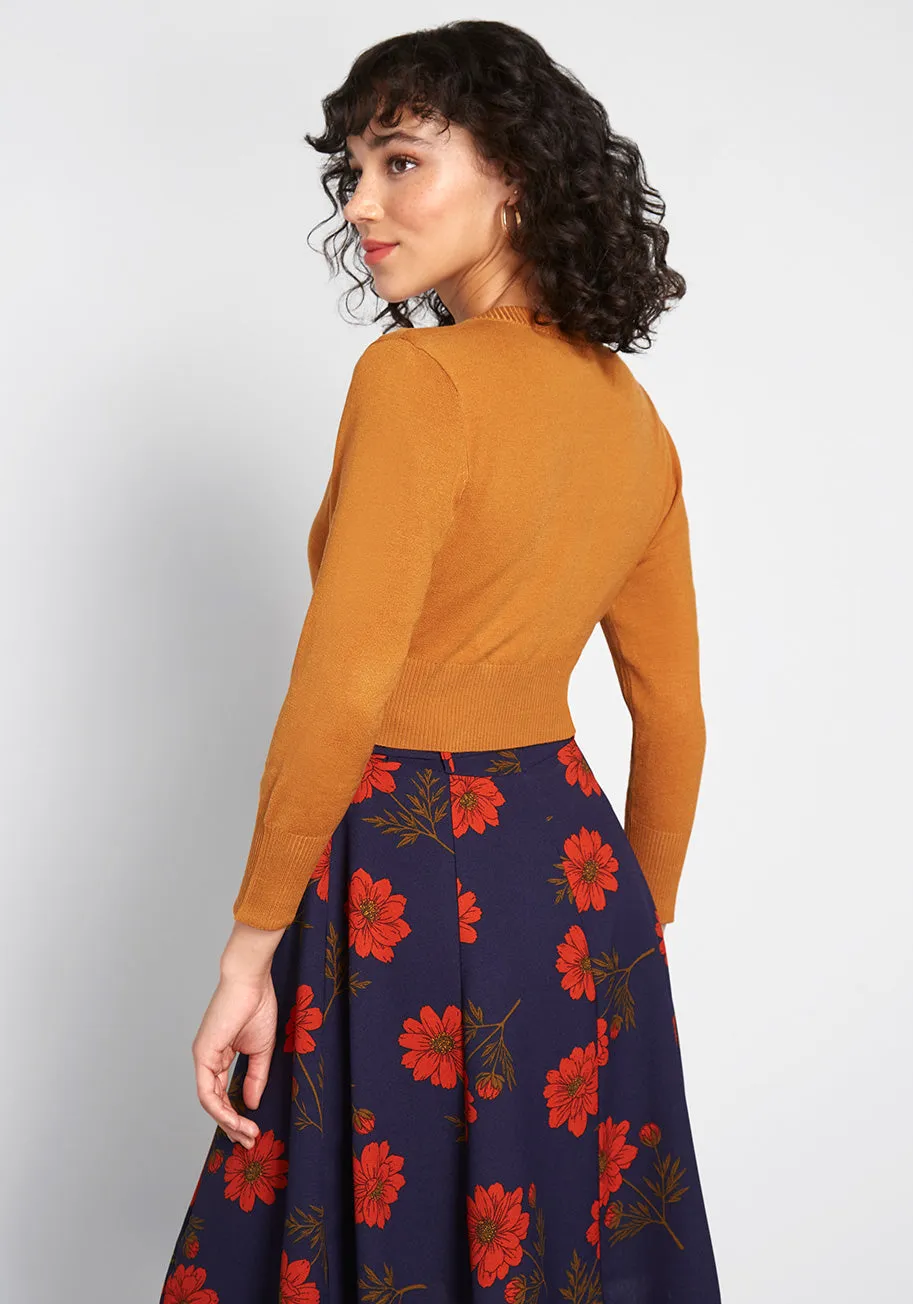 The Dream of the Crop Cardigan in Pumpkin Orange