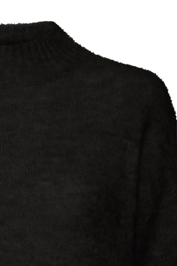 The Kamara High Neck Pullover - Black - PLUS