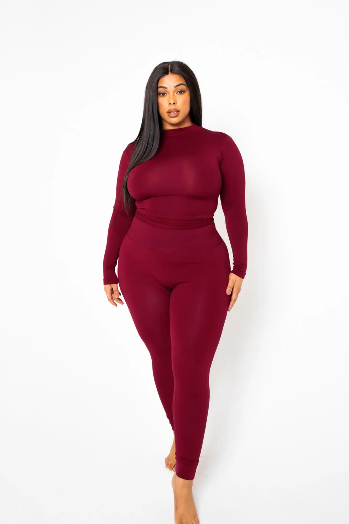 The Yoga Tummy Control Legging (burgundy)