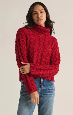 Tied To You Cable Knit Turtleneck