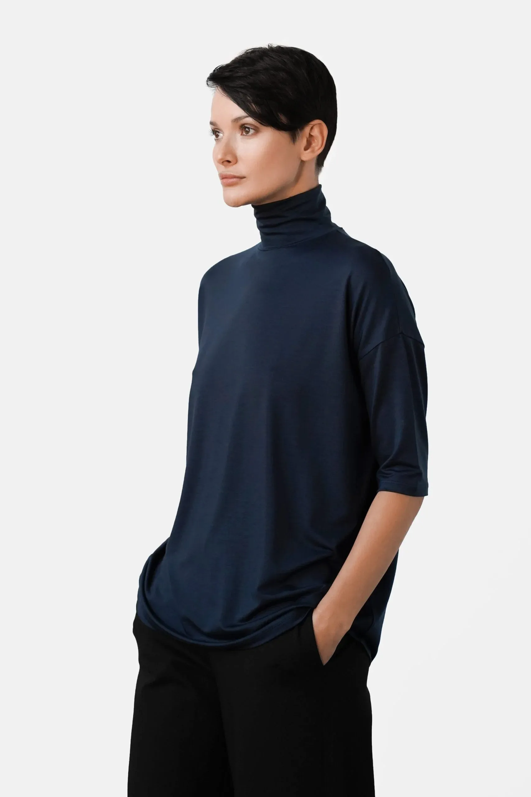 Tomasine Turtleneck Top Marine