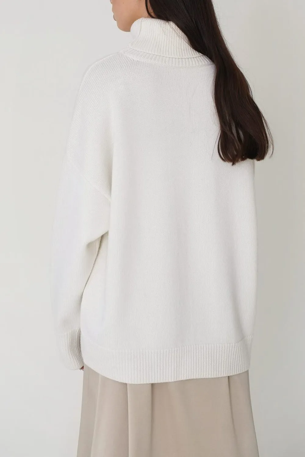 Turtle Neck Dropped Shoulder Sweater