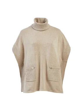 Turtleneck Beige Poncho