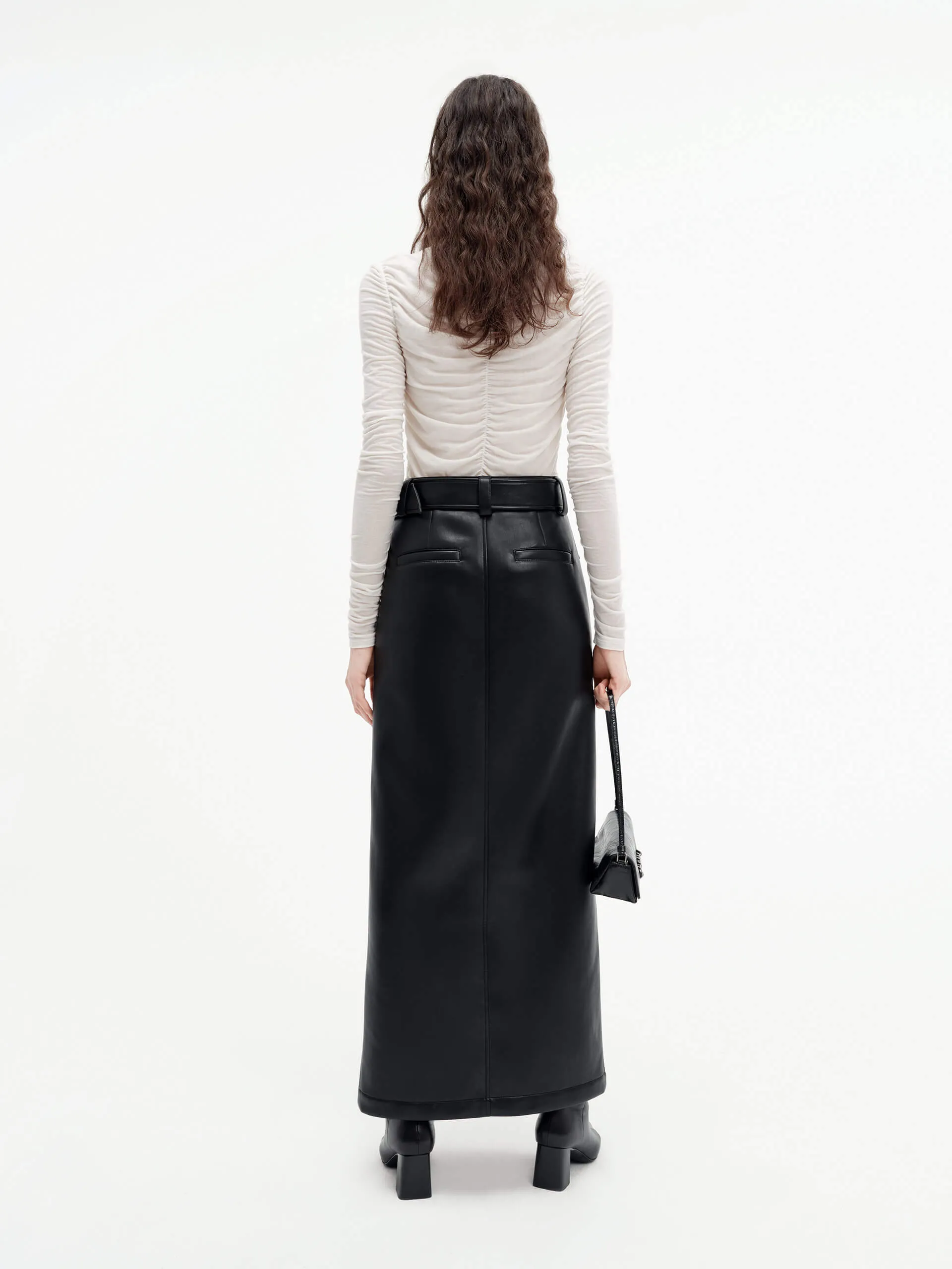 Turtleneck Pleated Top