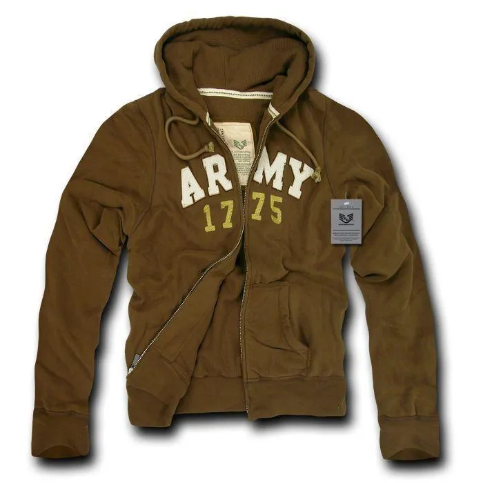 US Military Navy Air Force Army Marines Waffle Lined Fleece Hoodie Sweatshirt