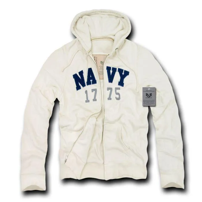 US Military Navy Air Force Army Marines Waffle Lined Fleece Hoodie Sweatshirt