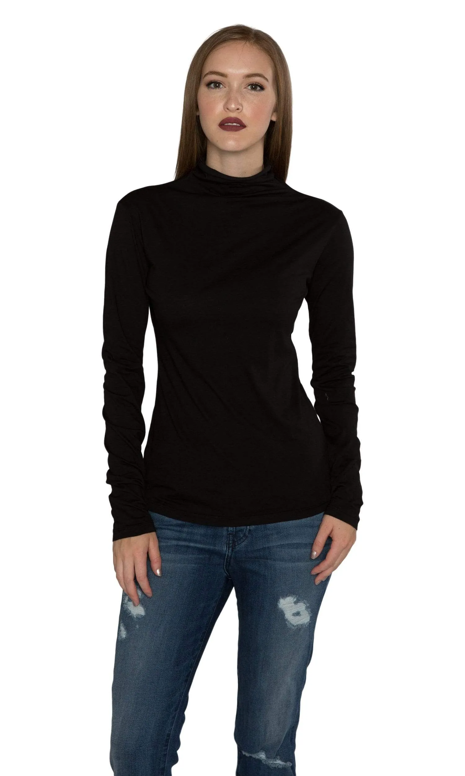 Velvet by Graham & Spencer Talisia05 Gauzy Whisper Turtleneck Top.