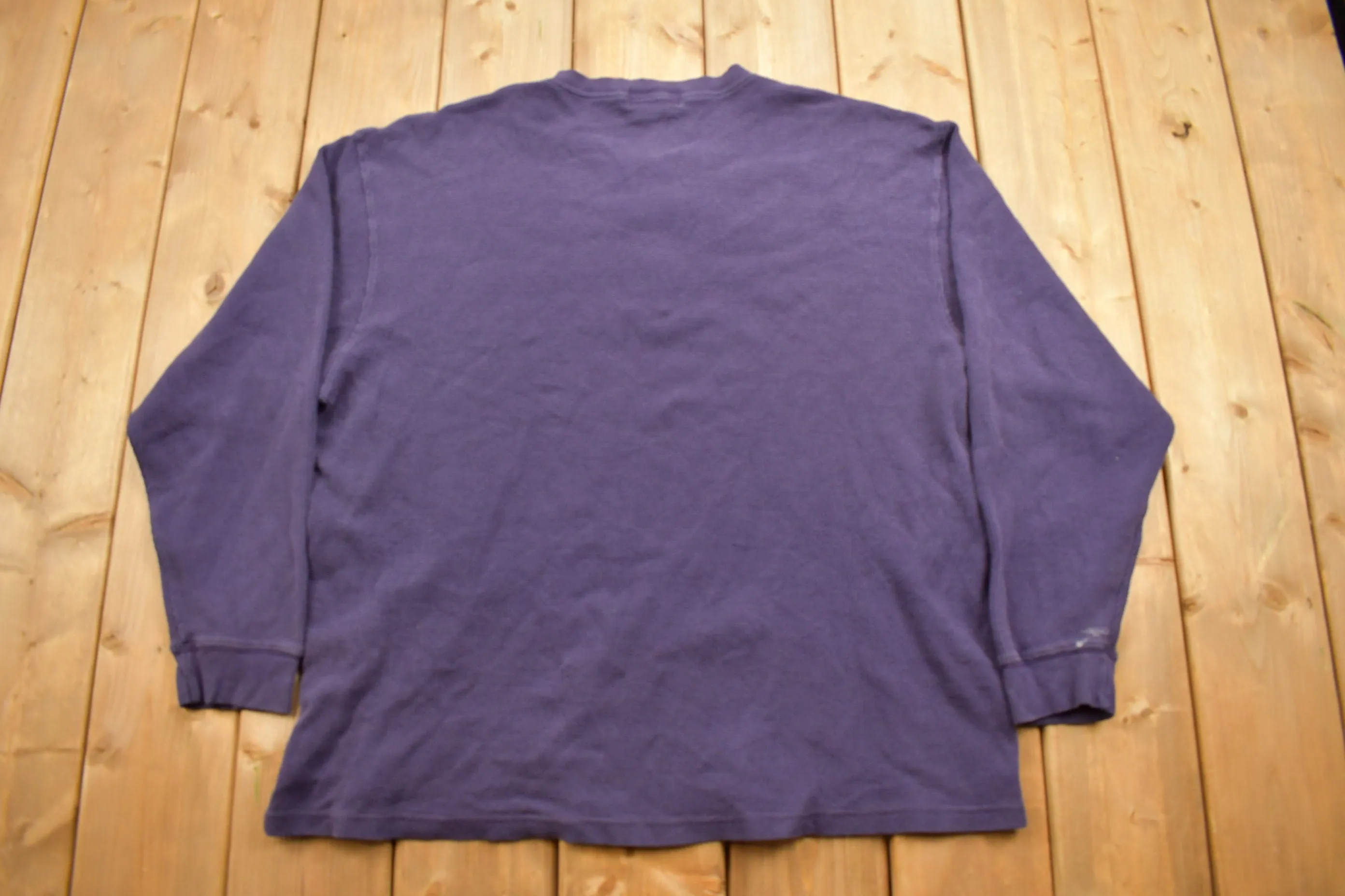 Vintage 1990s Eddie Bauer Blank Thermal Quarter Button Sweatshirt