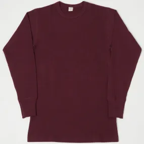 Warehouse & Co 5903 LS Waffle Knit Crew Neck Tee - Bordeaux