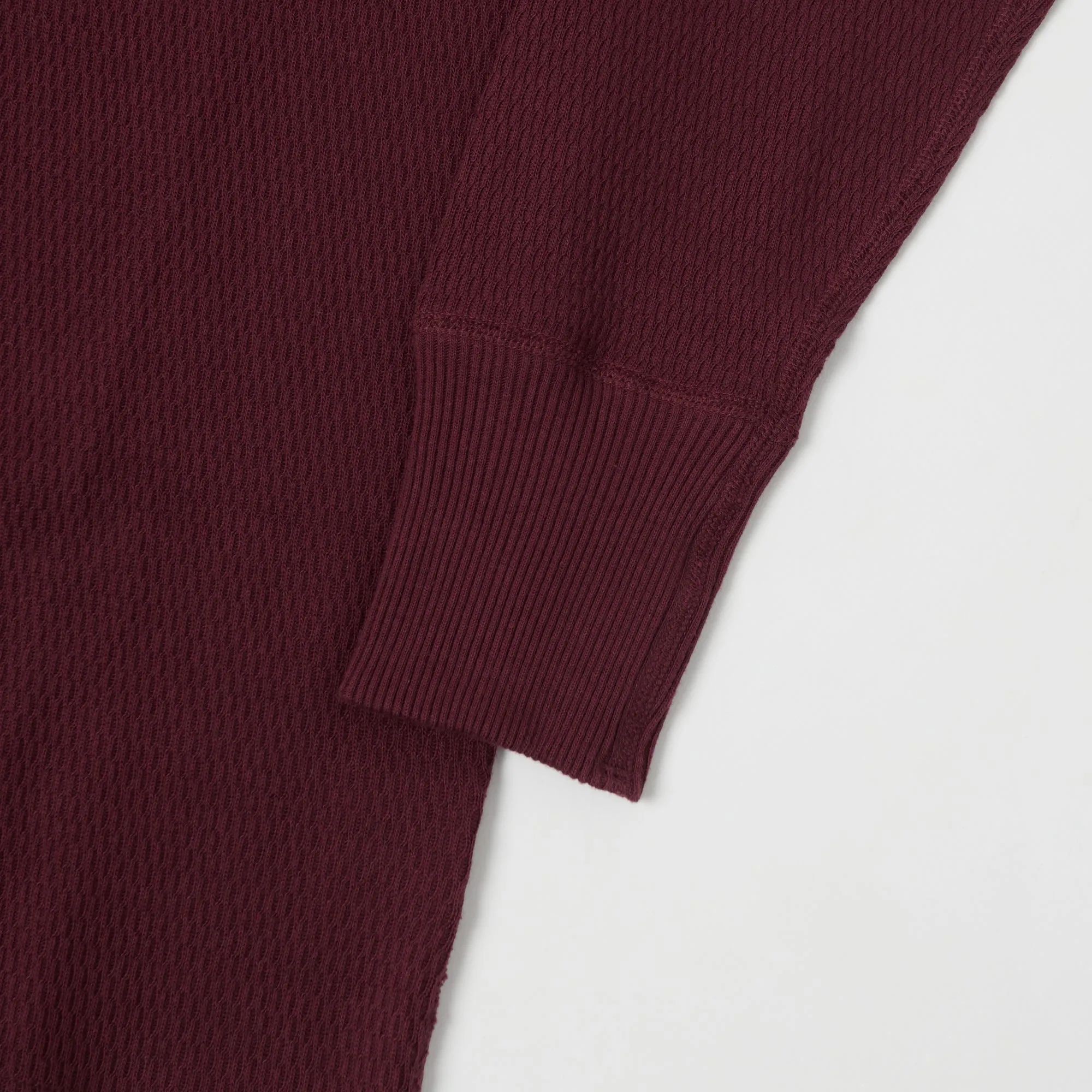 Warehouse & Co 5903 LS Waffle Knit Crew Neck Tee - Bordeaux