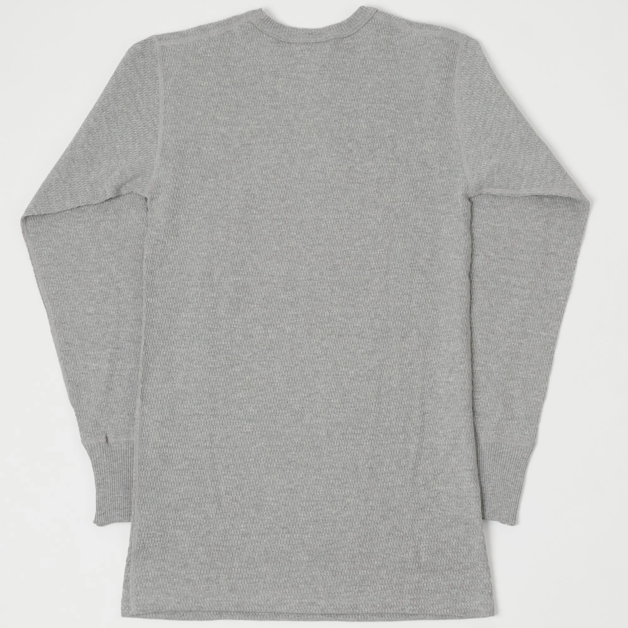 Warehouse & Co 5903 LS Waffle Knit Crew Neck Tee - Heather Grey