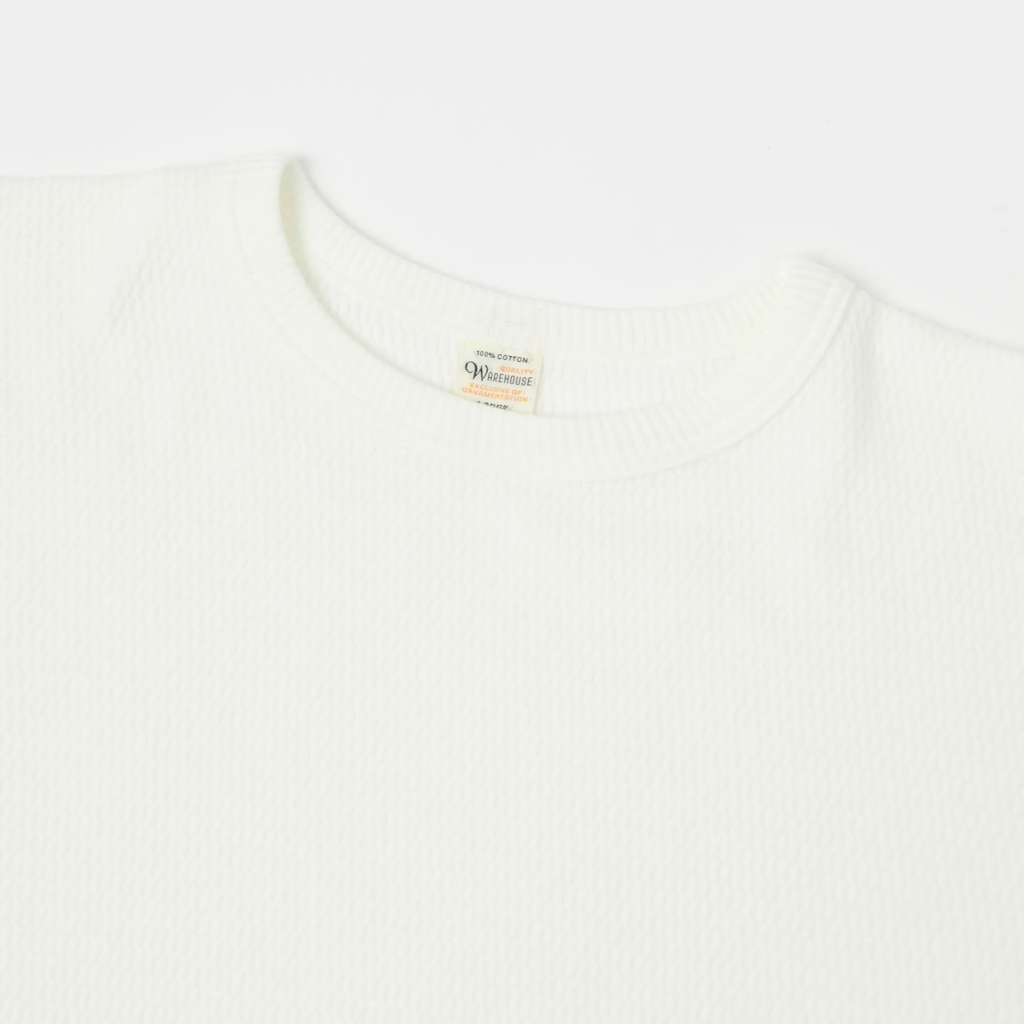 Warehouse & Co 5903 LS Waffle Knit Crew Neck Tee - Natural