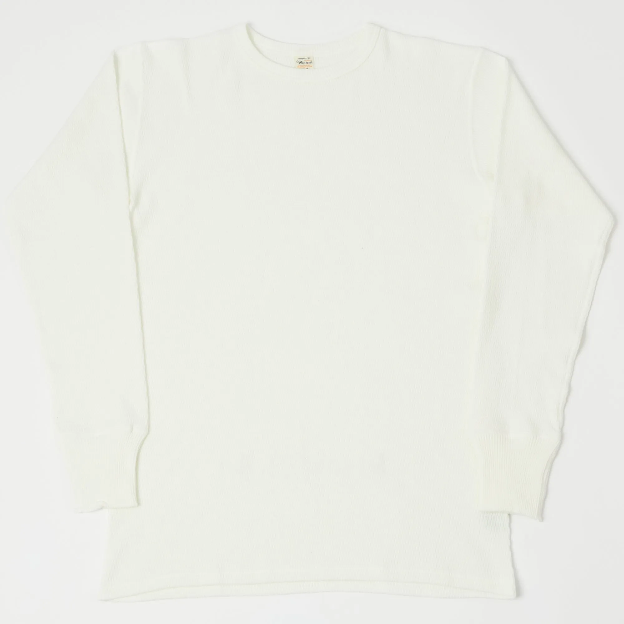 Warehouse & Co 5903 LS Waffle Knit Crew Neck Tee - Natural