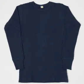 Warehouse & Co 5903 LS Waffle Knit Crew Neck Tee - Navy