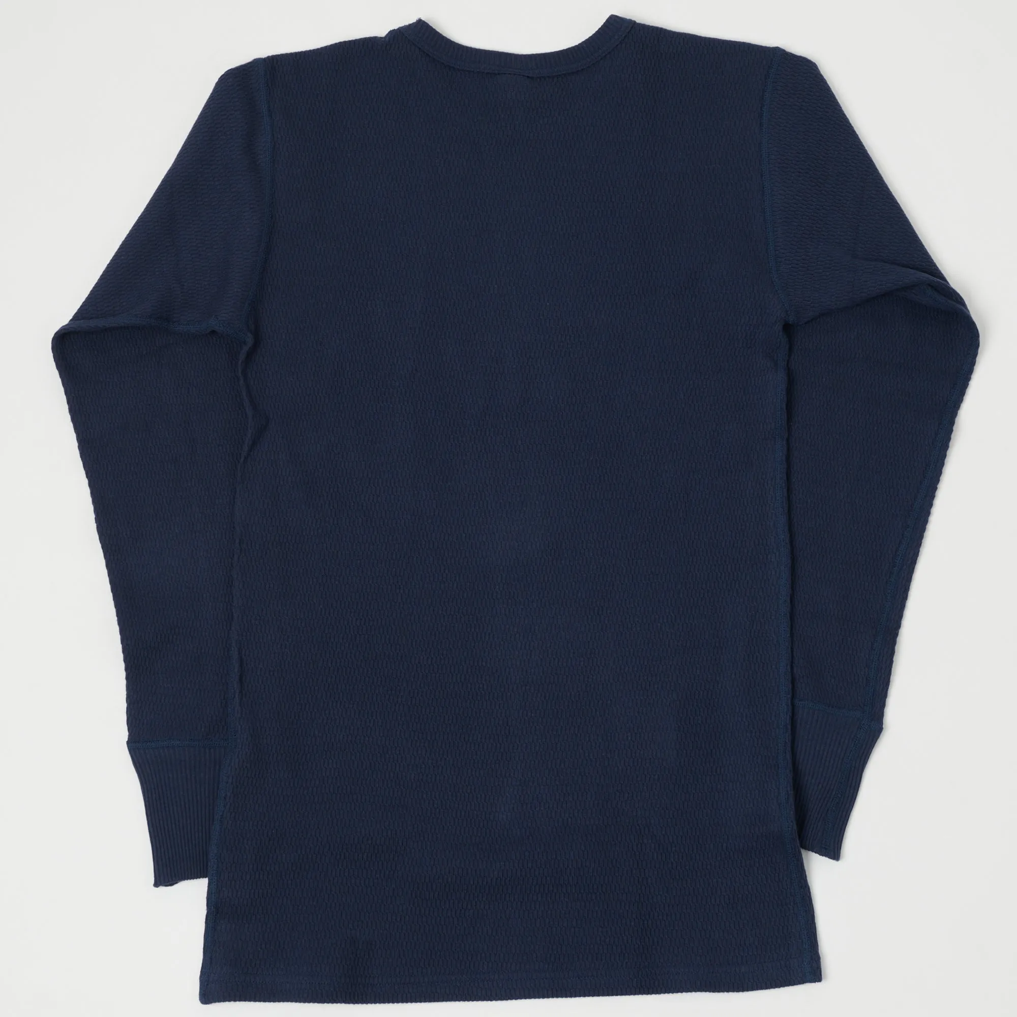 Warehouse & Co 5903 LS Waffle Knit Crew Neck Tee - Navy