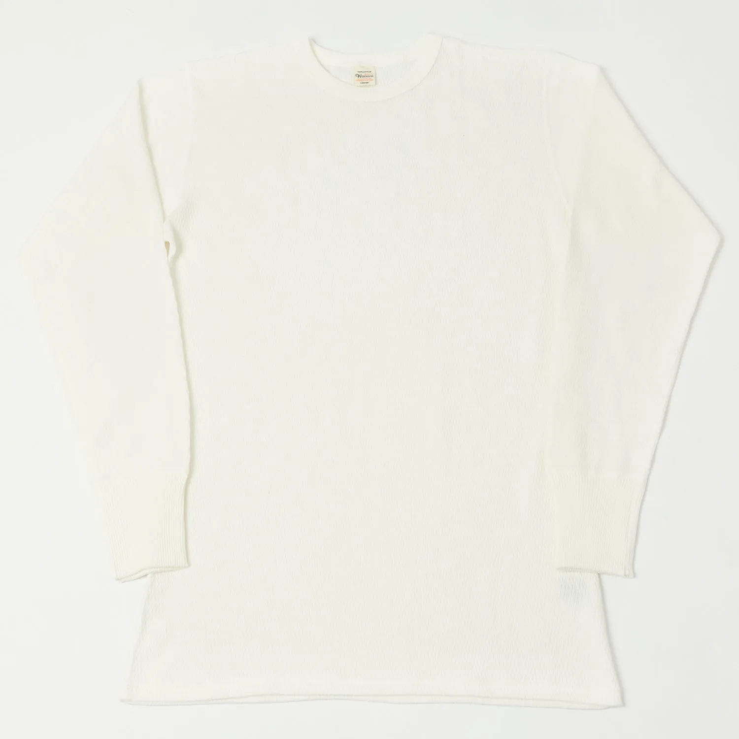 Warehouse & Co 5903 LS Waffle Knit Crew Neck Tee - Off White