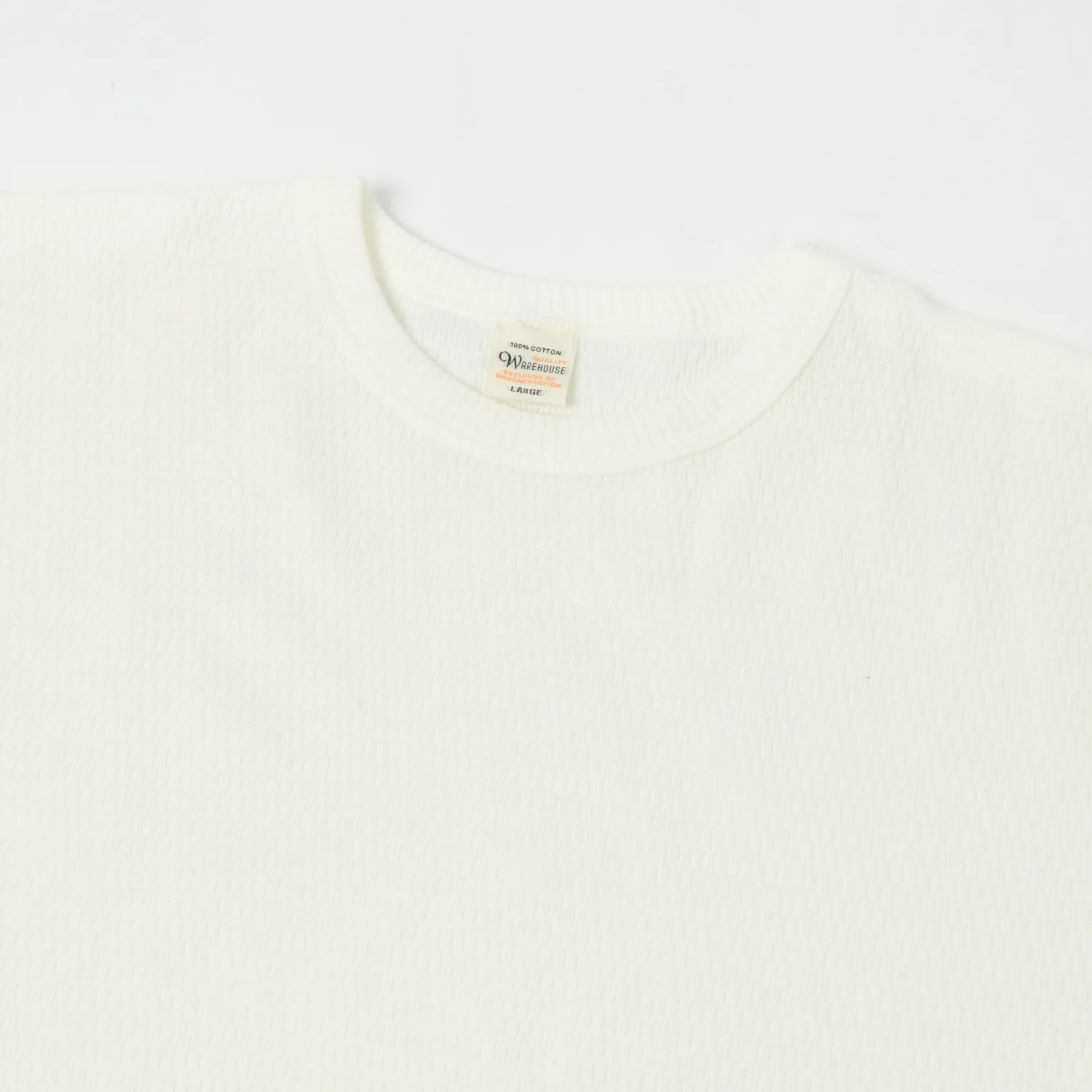 Warehouse & Co 5903 LS Waffle Knit Crew Neck Tee - Off White