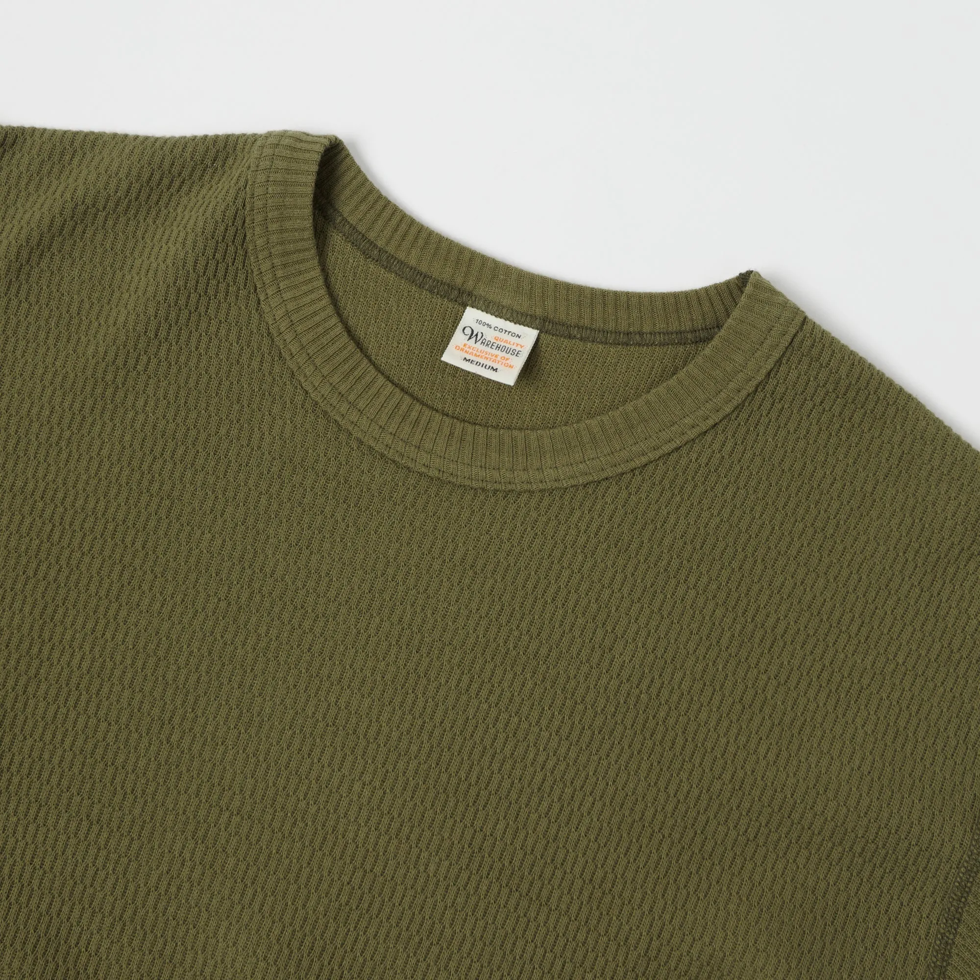 Warehouse & Co 5903 LS Waffle Knit Crew Neck Tee - Olive Drab