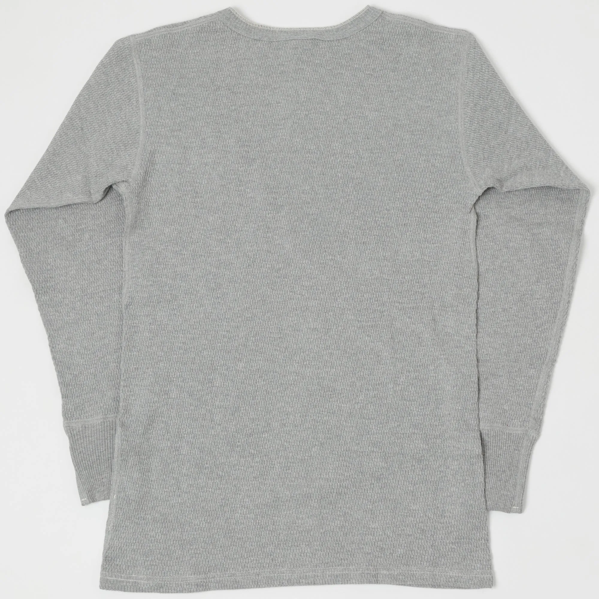 Warehouse & Co 5904 L/S Waffle Knit Henley - Heather Grey